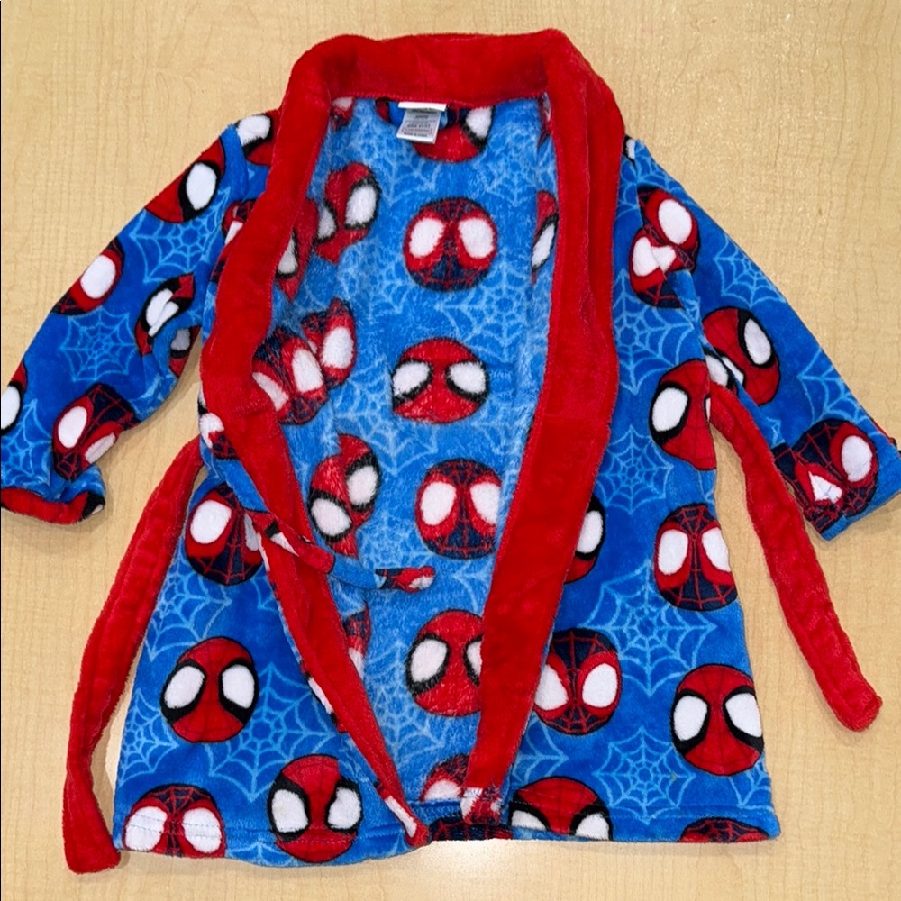 Spiderman Red and Blue Pajama Robe Plush